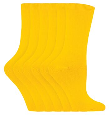 Sock Snob - 6 Paires de Socquettes Riches en Coton de Couleur Unie pour Femmes 33