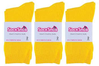Sock Snob - 6 Paires de Socquettes Riches en Coton de Couleur Unie pour Femmes 34