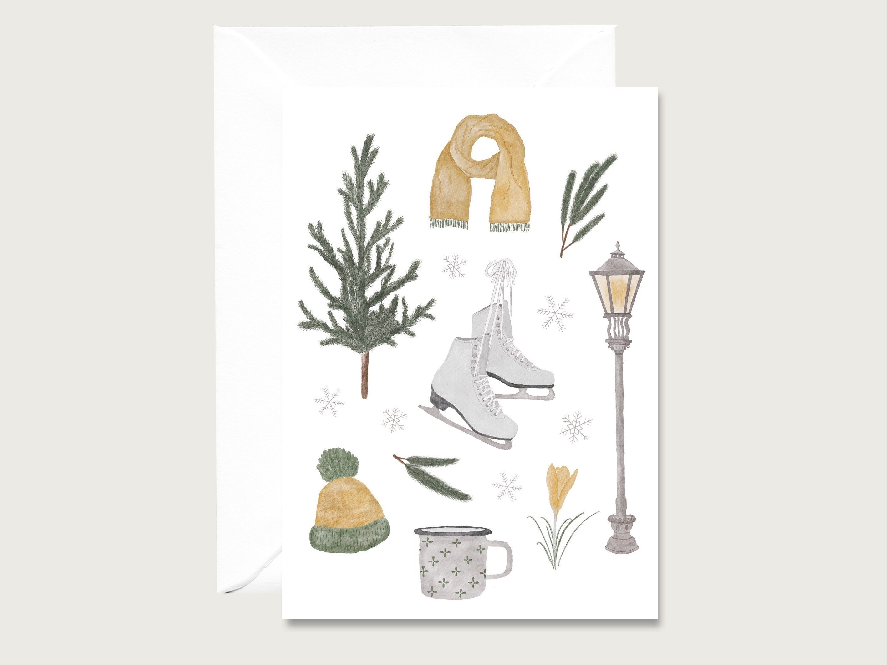 Christmas Card | ice skates | Christmas card