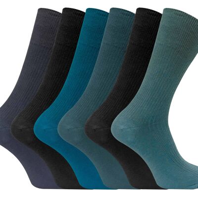 6 pares de calcetines de vestir anchos sueltos no elásticos de algodón transpirable para hombre