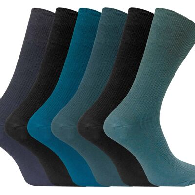 6 pares de calcetines de vestir anchos sueltos no elásticos de algodón transpirable para hombre