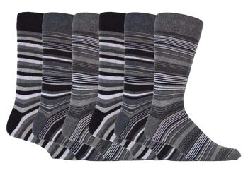 Lot de 6 chaussettes en coton à rayures colorées pour homme en 7 styles 3