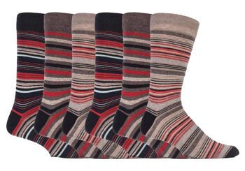 Lot de 6 chaussettes en coton à rayures colorées pour homme en 7 styles 11