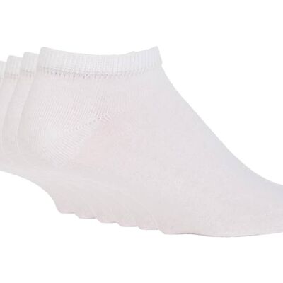 6 Pairs Kids Plain White Low Cut Cotton Ankle Trainer Socks