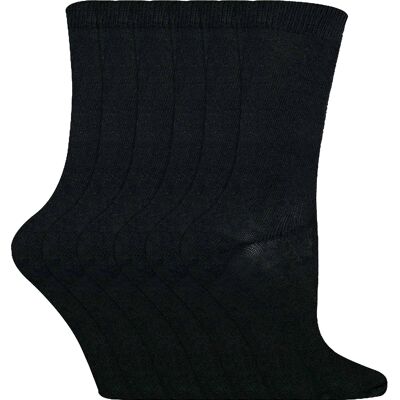 Lot de 6 paires de chaussettes décontractées en coton pour enfants, garçons et filles, mi-mollet, couleur unie