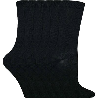 6 pares de calcetines casuales de algodón de color liso para niños y niñas a media pantorrilla