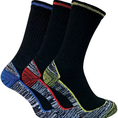 Lot de 6 paires de chaussettes de travail en bambou pour bottes à embout d'acier