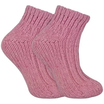 Sock Snob - Ladies Chunky Ribbed Low Cut Wool Blend Ankle Boot Socks