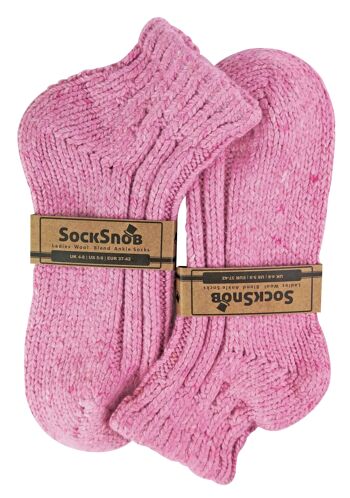 Sock Snob - Chaussettes pour bottines épaisses côtelées en laine mélangée coupe basse pour femmes 2