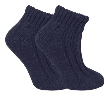 Sock Snob - Chaussettes pour bottines épaisses côtelées en laine mélangée coupe basse pour femmes 3