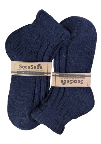 Sock Snob - Chaussettes pour bottines épaisses côtelées en laine mélangée coupe basse pour femmes 4