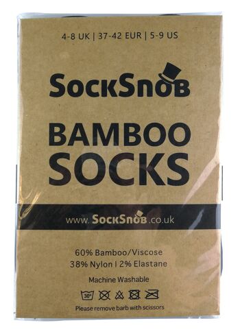 4 paires de chaussettes invisibles en bambou unisexe avec poignée antidérapante 2