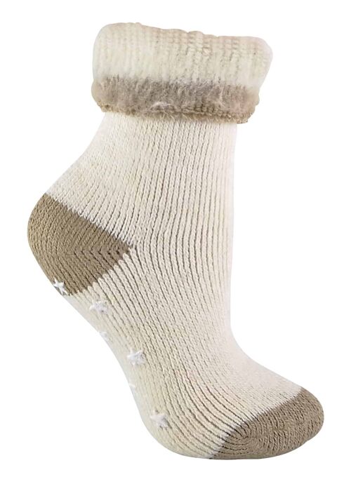 Ladies Alpaca Wool Blend Thermal Slipper Bed Socks with Grippers