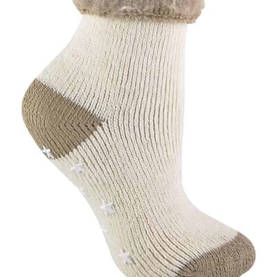 Ladies Alpaca Wool Blend Thermal Slipper Bed Socks with Grippers