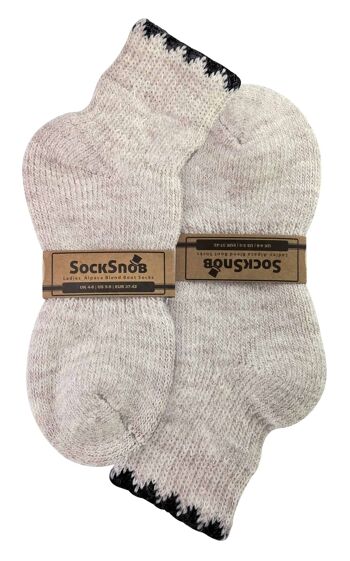 Sock Snob - Chaussettes de randonnée d'hiver chaudes courtes en laine d'alpaga mélangée pour femmes 2
