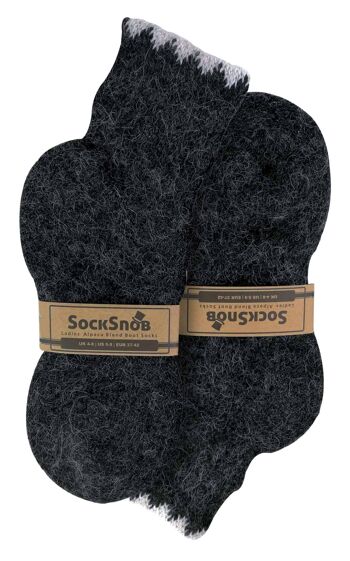 Sock Snob - Chaussettes de randonnée d'hiver chaudes courtes en laine d'alpaga mélangée pour femmes 4