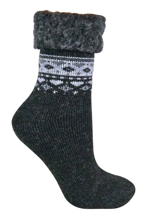 Sock Snob - Ladies Turn Over Top Warm Thermal Winter Nordic Bed Socks
