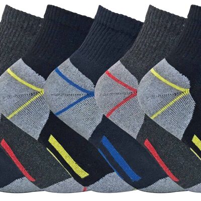 Mens 6 Pack Low Cut Ankle Work Socks for Steel Toe Boots