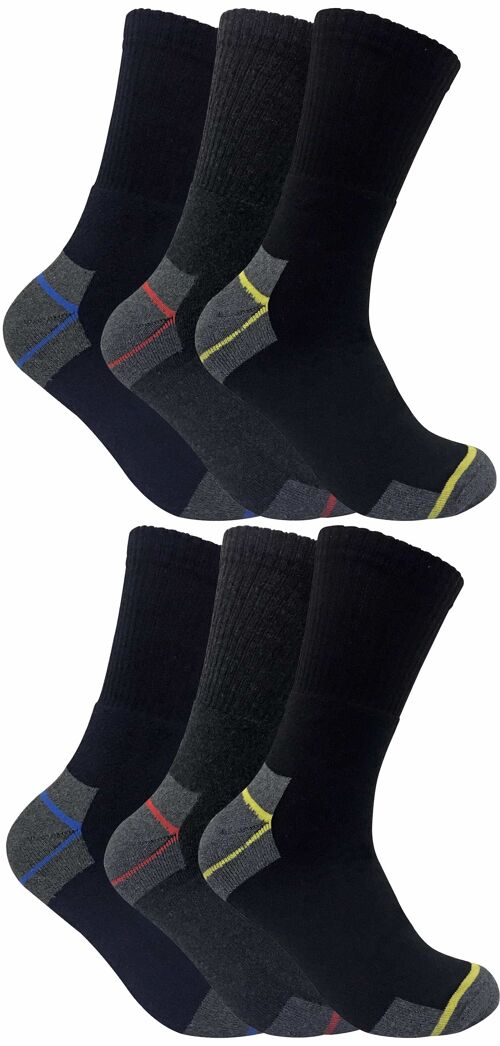 Sock Snob - 6 Pairs Mens Cotton Work Socks for Steel Toe Boots