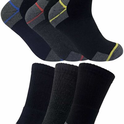 Sock Snob – 6 Paar Arbeitssocken aus Baumwolle für Herren mit Stahlkappe