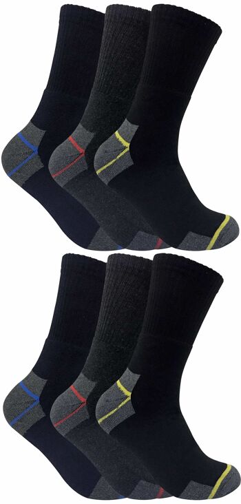 Sock Snob - 6 paires de chaussettes de travail en coton pour hommes pour bottes à embout d'acier 1