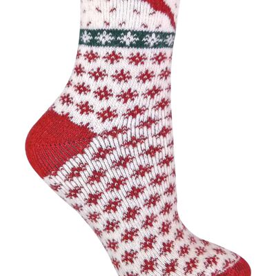 SOCK SNOB - Calcetines navideños novedosos con patrón de tejido de lana para mujer