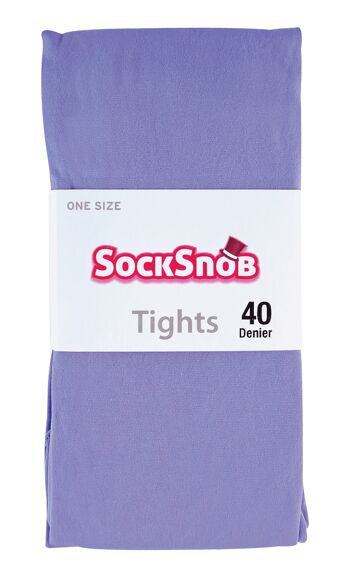 SOCK SNOB - Collant Opaque 40 Deniers Couleur Pastel Brillant Femme 8-14 UK 8