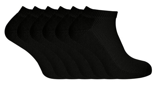 Sock Snob - 6 Pack Low Cut Quarter Length Bamboo Organic Cotton Trainer Socks