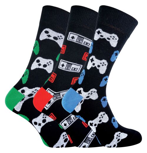 Mens 3 Pack Retro Gaming Funky Novelty Video Game Socks 6-11