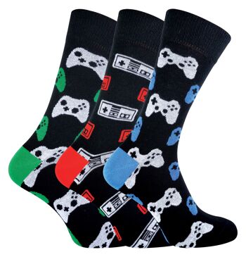 Lot de 3 chaussettes de jeu vidéo pour homme Retro Gaming Funky Novelty 6-11 1