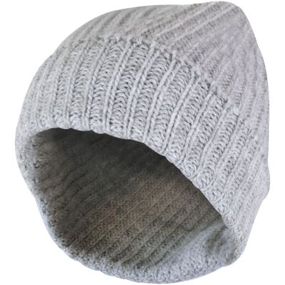Dicke, warme, grob gestrickte Damen-Slouch-Mütze aus Alpaka-Wollmischung für den Winter