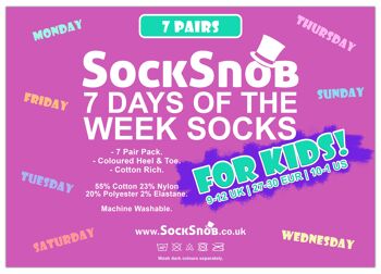 SOCK SNOB - Chaussettes fantaisie Jours de la semaine pour enfants | 7 paires | Styles pour garçons et filles | Chaussettes noires idéales pour l'école 4