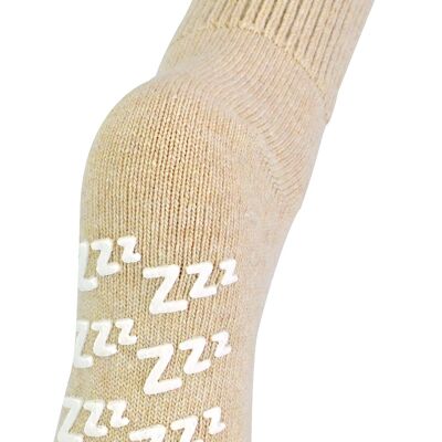Sock Snob - Ladies Warm Non Slip Cashmere Wool Blend Slipper Bed Socks with Zzz Grips