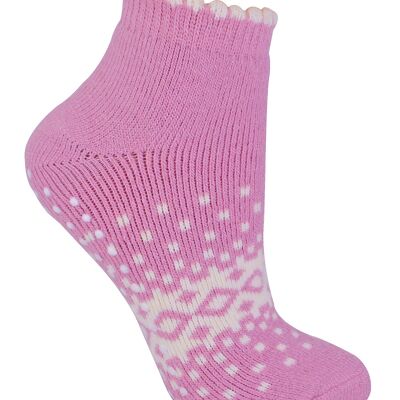 Sock Snob - Ladies / Womens Thermal Low Cut Wool Non Slip Ankle Slipper Socks