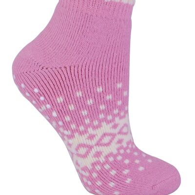 Sock Snob - Ladies / Womens Thermal Low Cut Wool Non Slip Ankle Slipper Socks