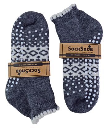 Sock Snob - Chaussettes Chaussettes Basses Thermiques Antidérapantes en Laine pour Femme 4
