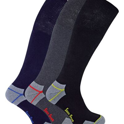 Sock Snob - Lot de 6 paires de chaussettes de travail hautes pour bottes à embout d'acier pour hommes