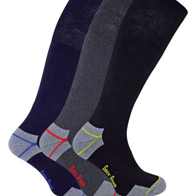 Sock Snob - Mens 6 Pack Long Knee High Work Socks for Steel Toe Boots