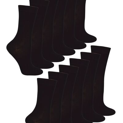 12 Paar Multipack Kindersocken aus 100 % Baumwolle | Socke Snob | Gerippte schwarze Socken lockere Oberteile für Jungen und Mädchen