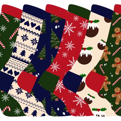 Calcetines navideños para hombre | Calcetín snob | Calcetines de Navidad estampados divertidos y coloridos con estilo novedosos