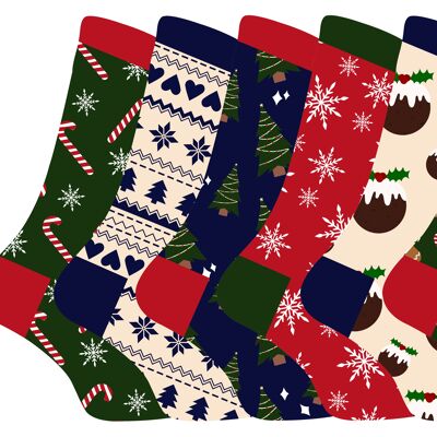 Herren Weihnachtssocken | Socke Snob | Neuartige bunte, stilvolle, lustig gemusterte Crew-Weihnachtssocken