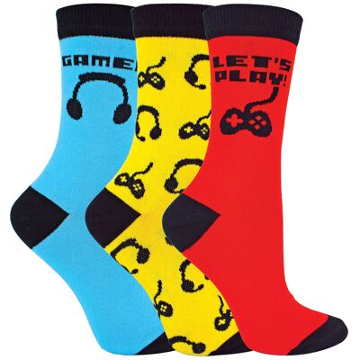 3er-Pack Gaming-Socken für Kinder | Socke Snob | Lustiges Design, lustige Videospiel-Socken für Jungen und Mädchen