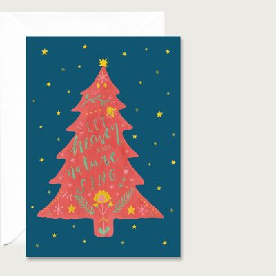 Weihnachtskarte | Folklore Christbaum | Karte zu Weihnachten