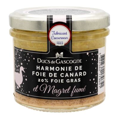 Armonia di fegato d'anatra e petto d'anatra affumicato (20% foie gras) 90g