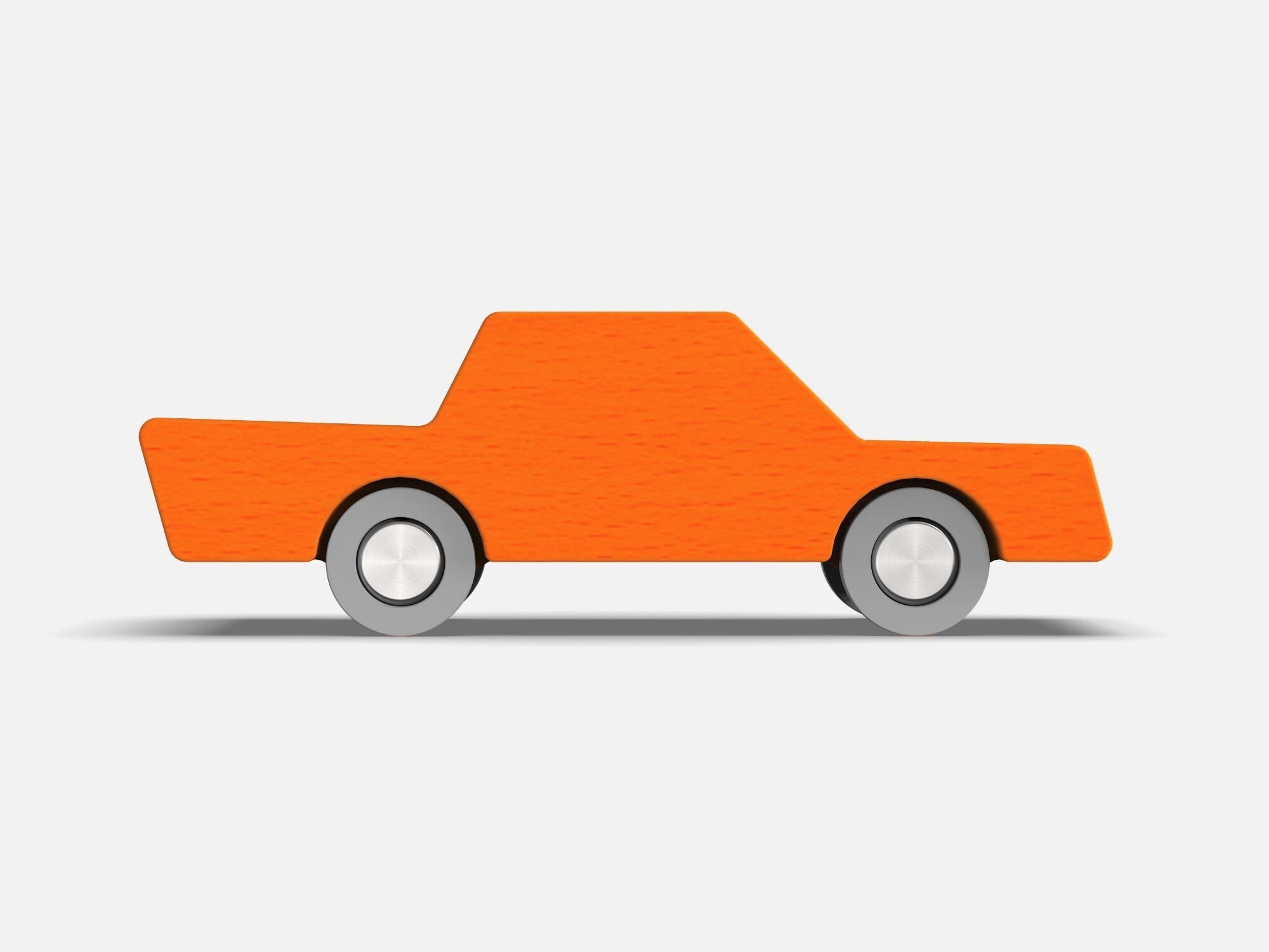 Aller et retour - Voiture jouet en bois (Naranja)