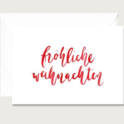 Weihnachtskarte | fröhliche Weihnachten | Klappkarte zu Weihnachten | Lettering