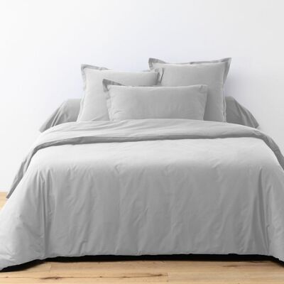 Completo lenzuola 240x300 4 pezzi con Lenzuolo sotto con angoli 140x200 cm Cotone Grigio Chiaro