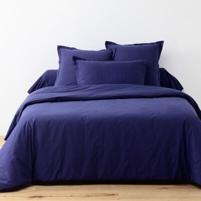 Sheet set 180x290 3 pieces with fitted sheet 90x190 cm Cotton Navy Blue
