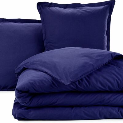 Bettbezug 140 x 200 cm + 1 Kissenbezug 65 x 65 cm Blaue Baumwolle