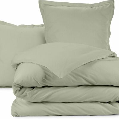 Bettbezug 200 x 200 cm + 2 Kissenbezüge 65 x 65 cm Grüne Baumwolle